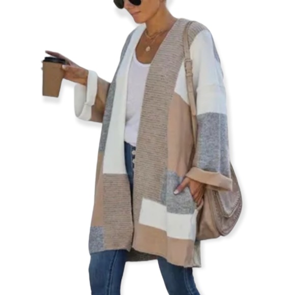 lovestitch Sweaters - Lovestitch color block oversize cardigan